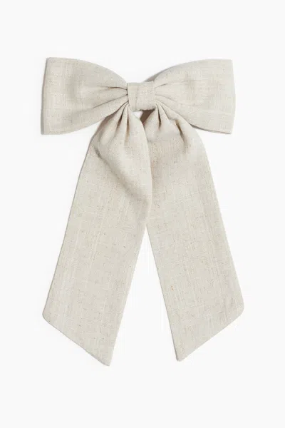 H&m Linen-blend Bow Hair Clip In Light Beige