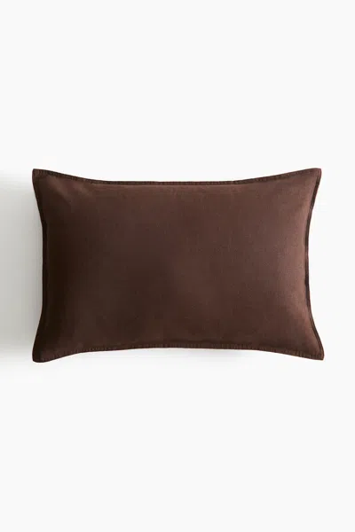 H&m Linen-blend Cushion Cover In Burgundy