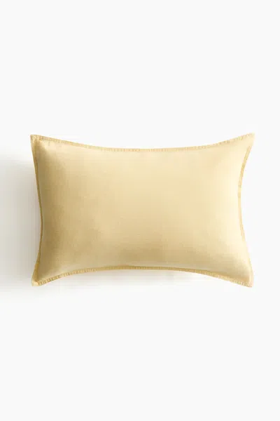 H&m Linen-blend Cushion Cover In Light Yellow