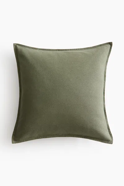 H&m Linen-blend Cushion Cover In Moss Green