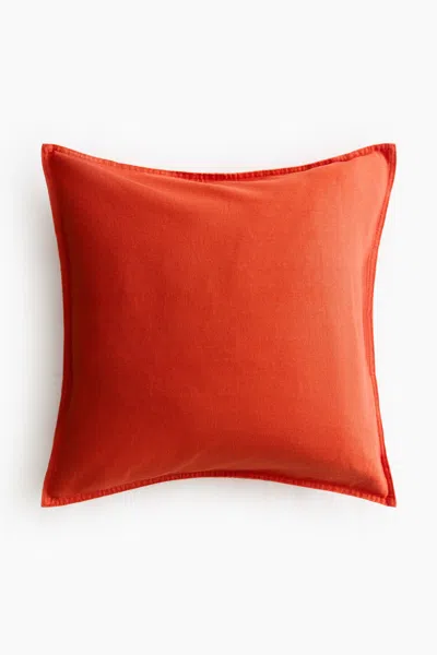 H&m Linen-blend Cushion Cover In Orange