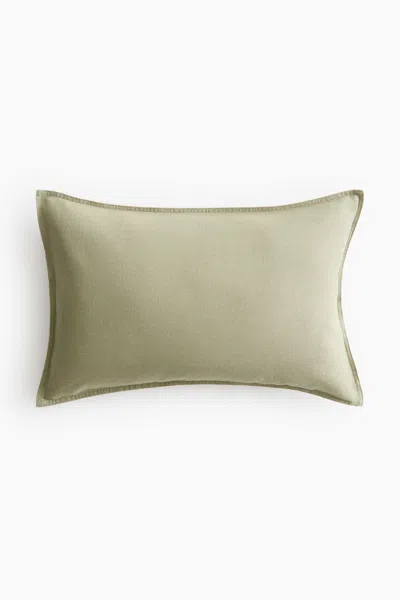 H&m Linen-blend Cushion Cover In Green
