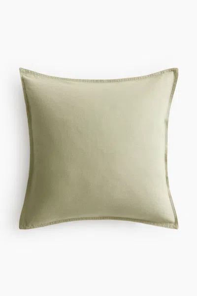 H&m Linen-blend Cushion Cover In Green