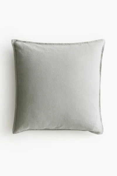 H&m Linen-blend Cushion Cover In Sage Green