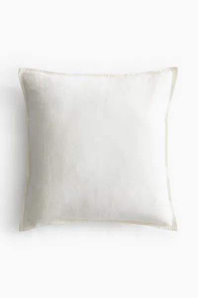 H&m Linen-blend Cushion Cover In White
