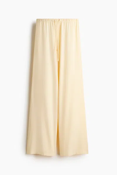 H&m Linen-blend Drawstring Pants In Red