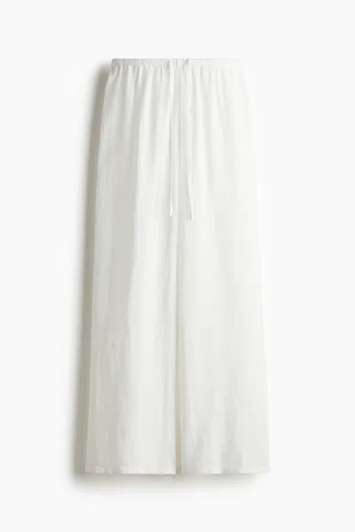 H&m Linen-blend Drawstring Pants In Neutral