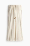H&m Linen-blend Drawstring Trousers In Neutral