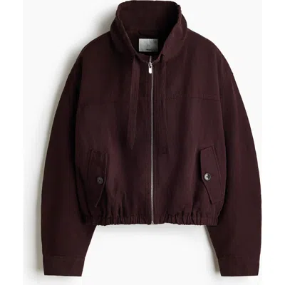 H&m Linen-blend Jacket In Burgundy
