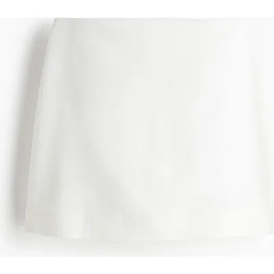 H&m Linen-blend Mini Skort In Neutral