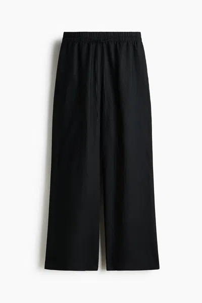 H&m Linen-blend Pants In Black