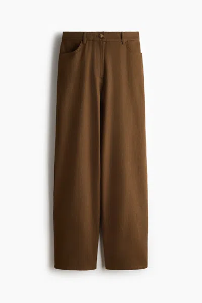 H&m Linen-blend Pants In Brown