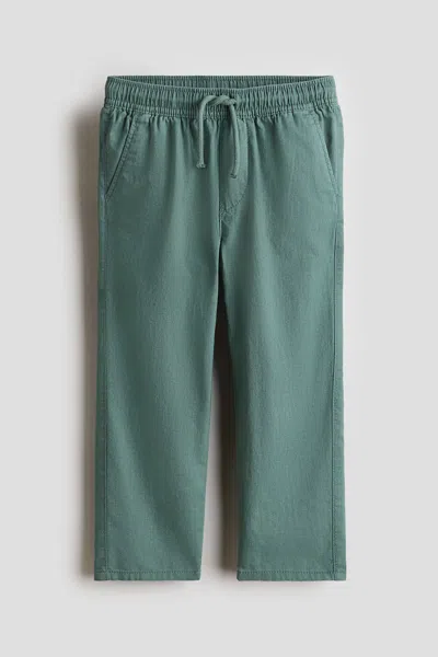 H&m Kids' Linen-blend Pants In Green