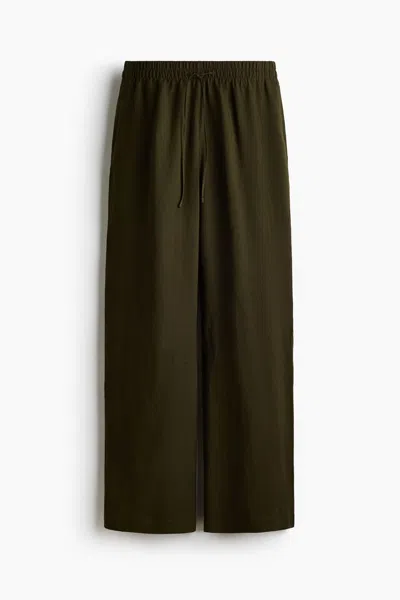 H&m Linen-blend Pants In Gray