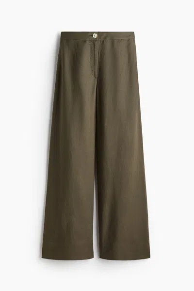 H&m Linen-blend Pants In Green