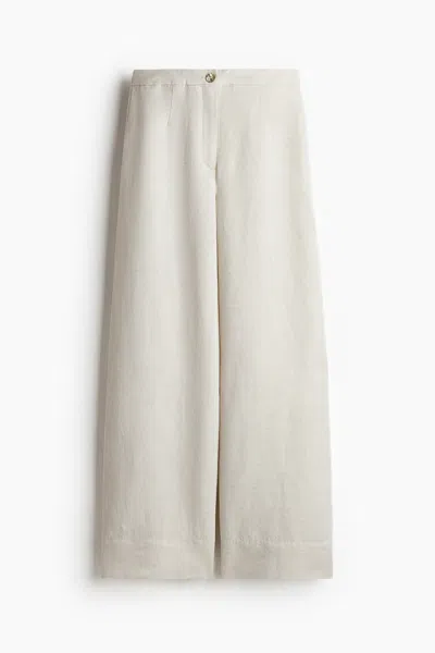 H&m Linen-blend Pants In White