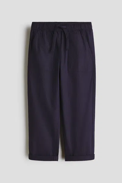 H&m Kids' Linen-blend Pants In Blue