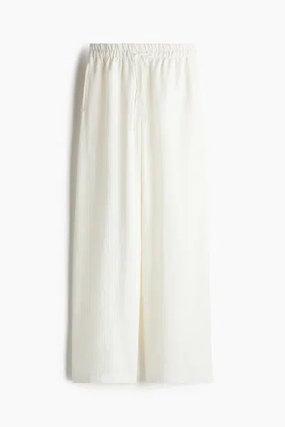 H&m Linen-blend Pants In White