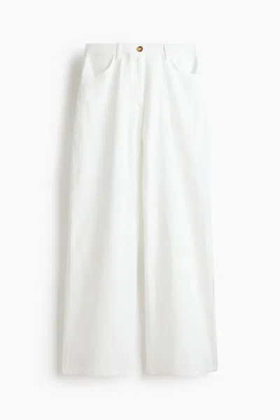 H&m Linen-blend Pants In White