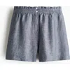 H&m Linen-blend Paper Bag Shorts In Blue