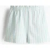 H&m Linen-blend Paper Bag Shorts In Blue