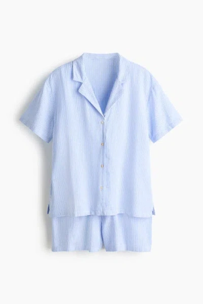 H&m Linen-blend Pyjamas In Blue