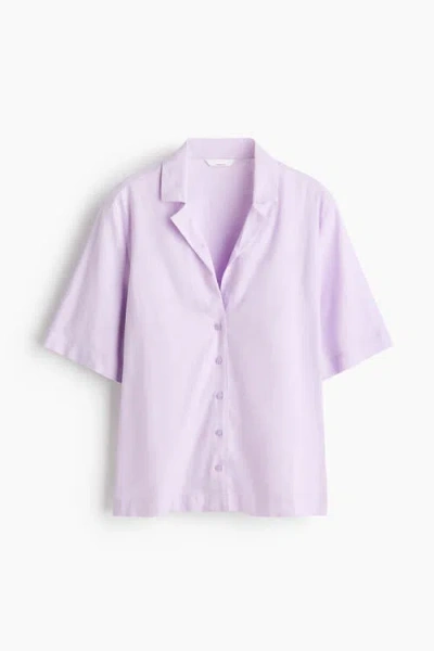 H&m Linen-blend Resort Shirt In Purple