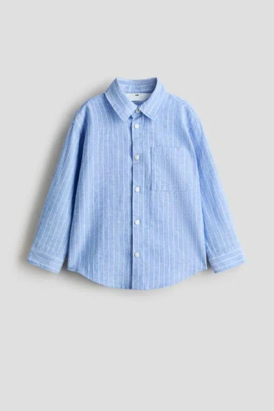 H&m Kids'  Linen-blend Shirt In Blue
