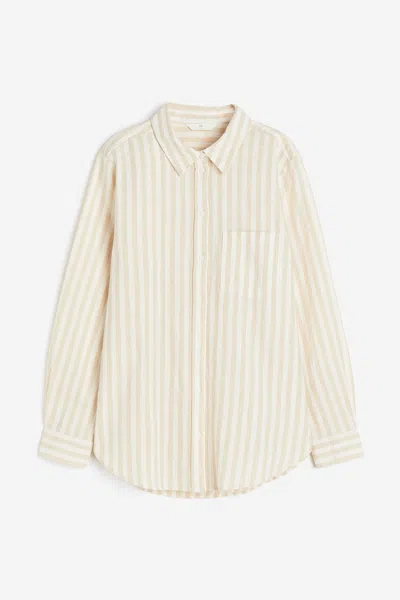 H&m Linen-blend Shirt In Neutral