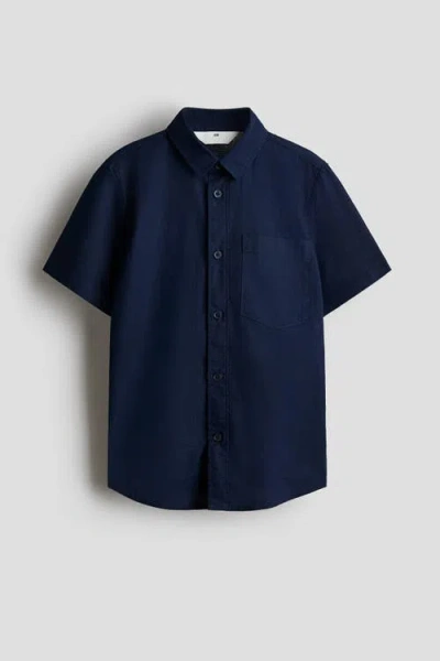H&m Kids'  Linen-blend Shirt In Blue
