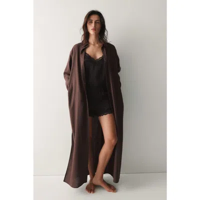 H&m Linen-blend Shirt Dress In Black