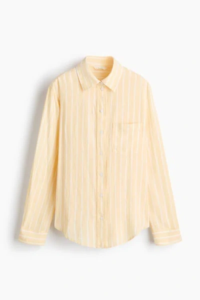 H&m Linen-blend Shirt In Neutral