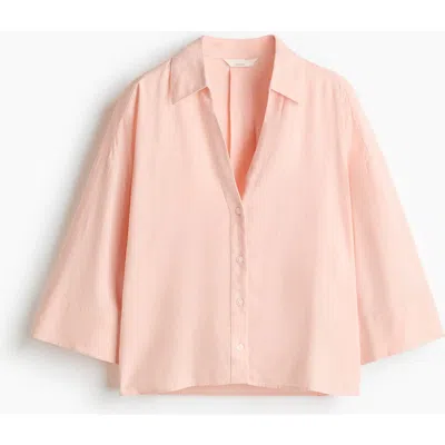 H&m Linen-blend Shirt In Neutral