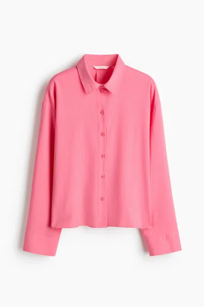 H&m Linen-blend Shirt In Pink