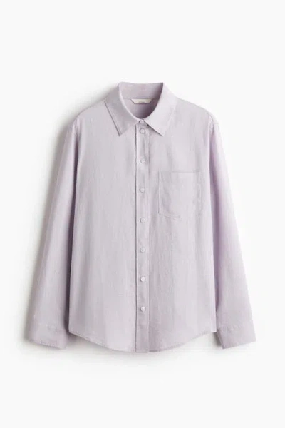 H&m Linen-blend Shirt In Purple