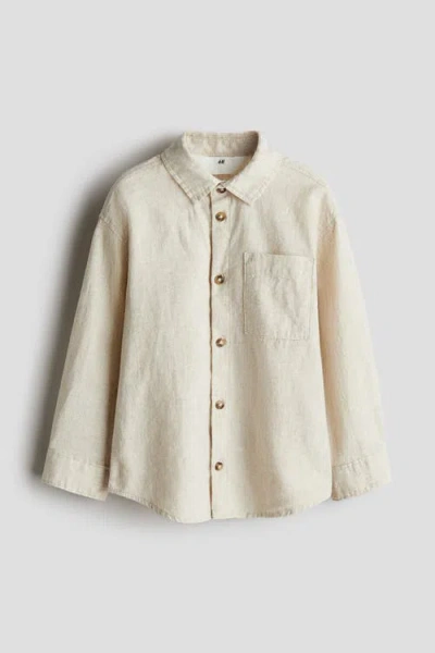 H&m Kids'  Linen-blend Shirt In Neutral