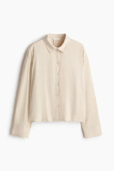 H&m Linen-blend Shirt In Neutral