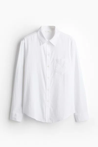 H&m Linen-blend Shirt In White