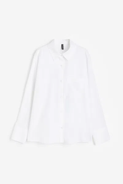 H&m Linen-blend Shirt In White