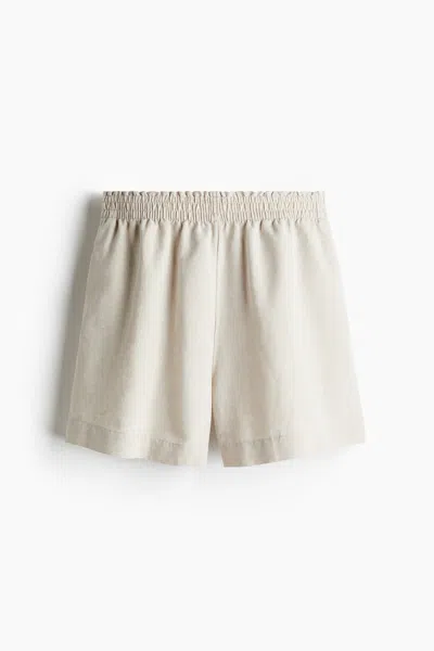 H&m Linen-blend Shorts In White