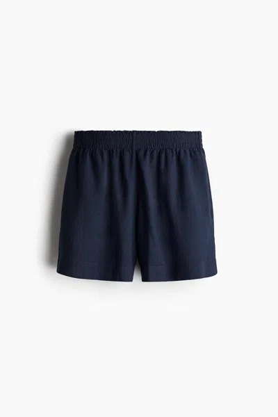 H&m Linen-blend Shorts In Blue