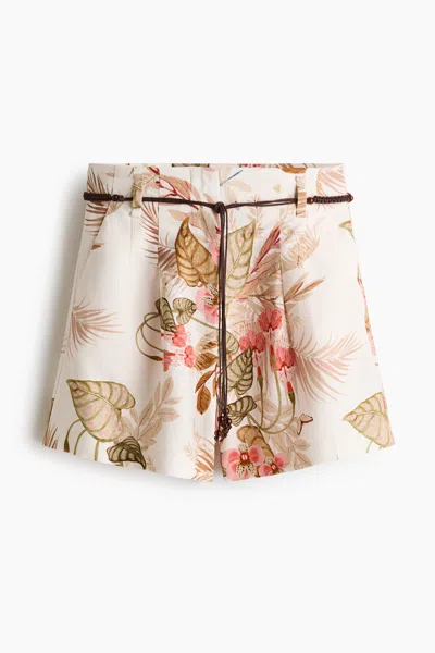 H&m Linen-blend Shorts In Multi