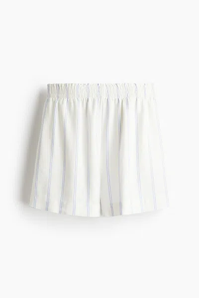 H&m Linen-blend Shorts In White
