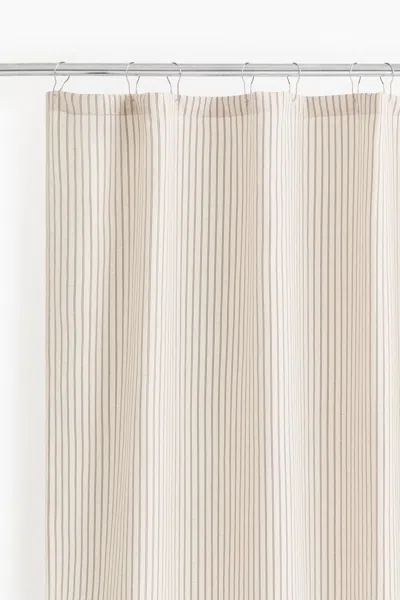 H&m Linen-blend Shower Curtain In Neutral