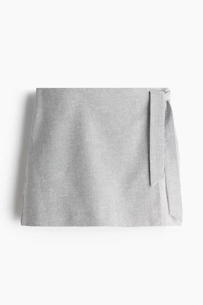 H&m Linen-blend Skort In Gray