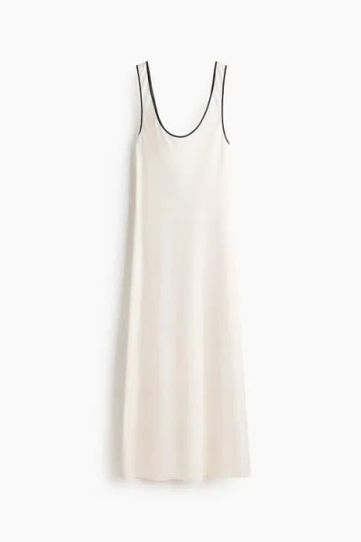 H&m Linen-blend Slip Dress In Neutral