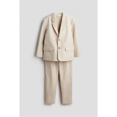H&m Kids'  Linen-blend Suit In Neutral