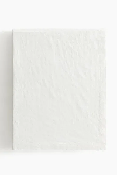 H&m Linen-blend Tablecloth In White