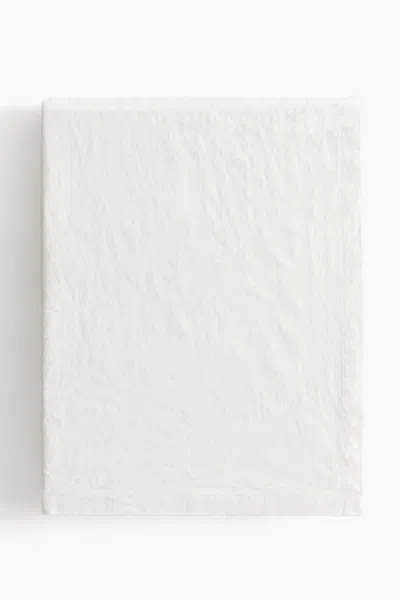 H&m Linen-blend Tablecloth In White