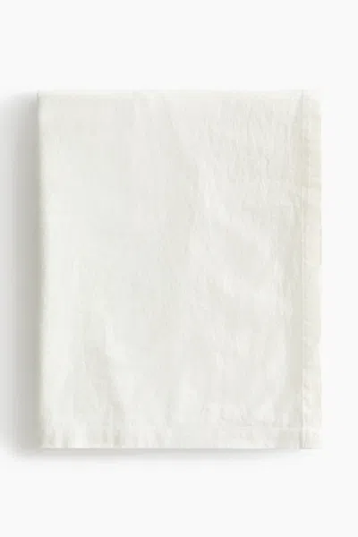 H&m Linen-blend Tablecloth In White